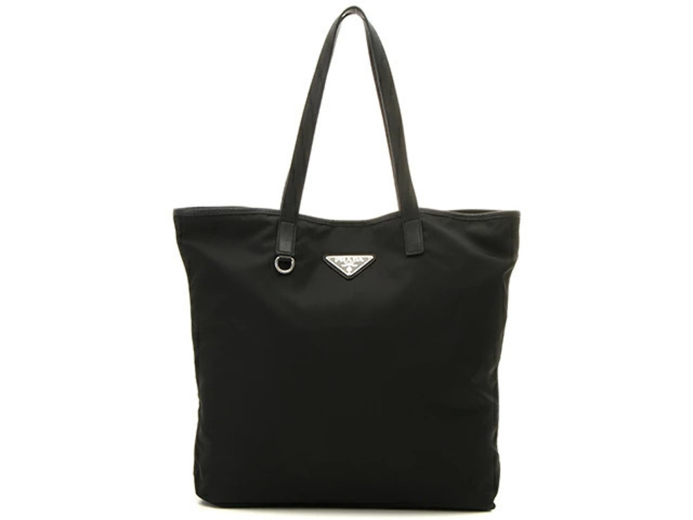 Prada Tote Tessuto Saffiano Bag Leather Black